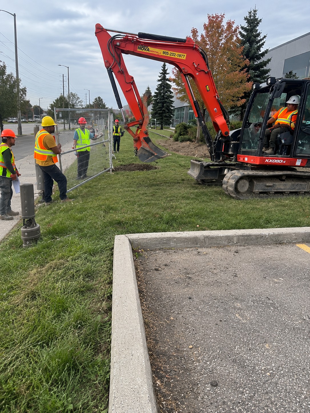 Demolition crew coordinating equipment